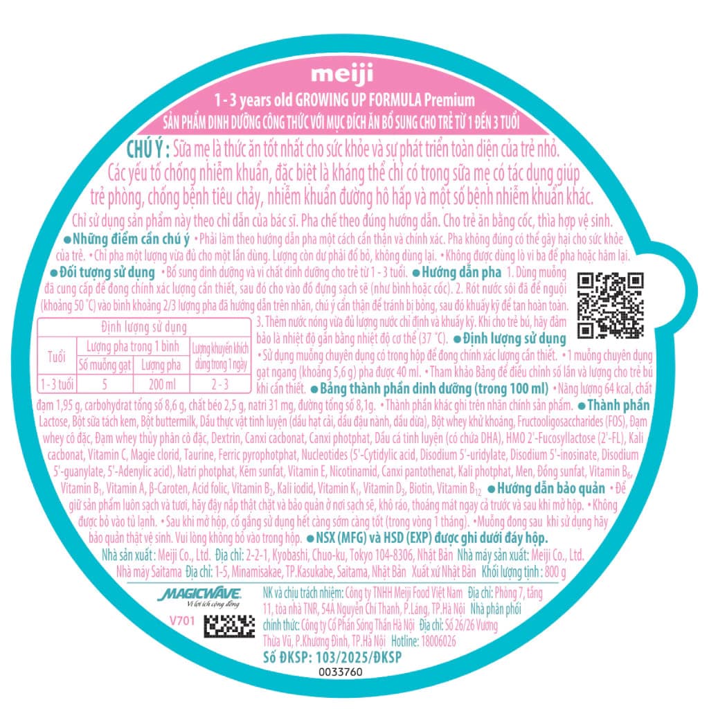 Combo 2 lon sữa công thức Meiji Growing up Formula Premium 800g thumbnail 2