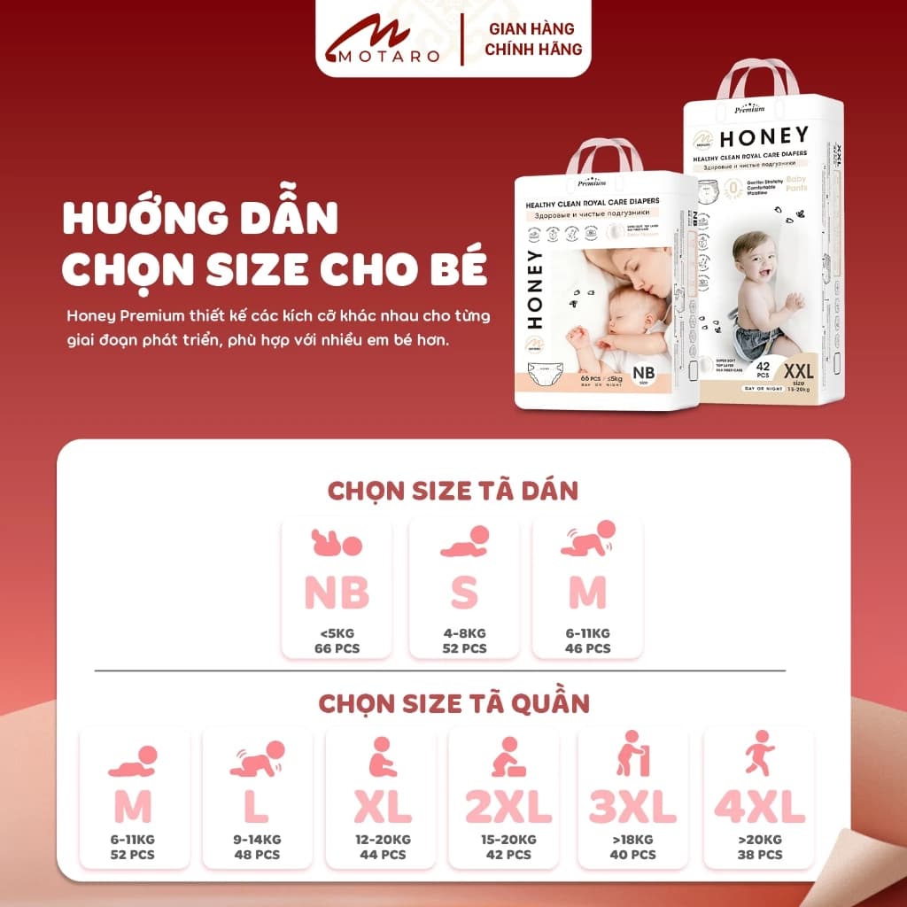 [XẢ KHO GIÁ TỐT] 1 Bịch Honey Premium Chính Hãng Đủ Size Dán Quần Cho Bé thumbnail 2