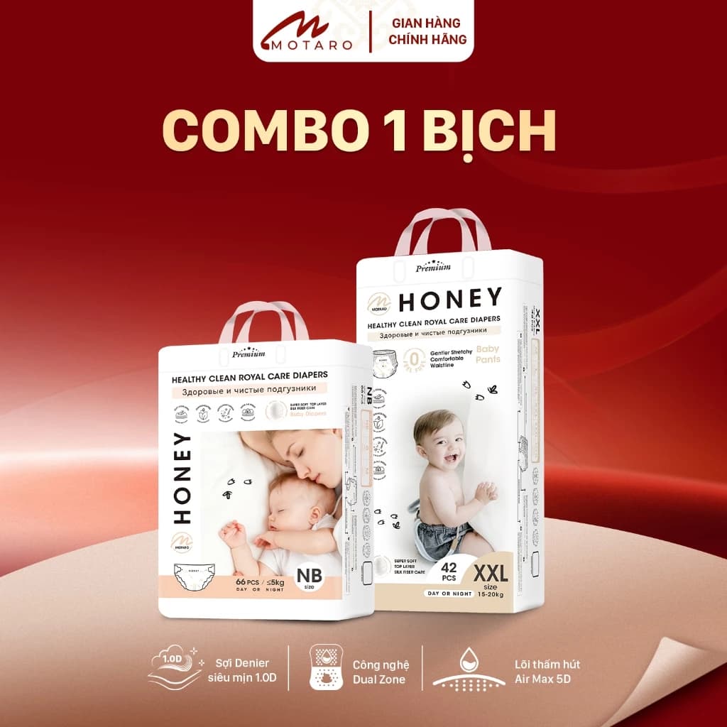 [XẢ KHO GIÁ TỐT] 1 Bịch Honey Premium Chính Hãng Đủ Size Dán Quần Cho Bé
